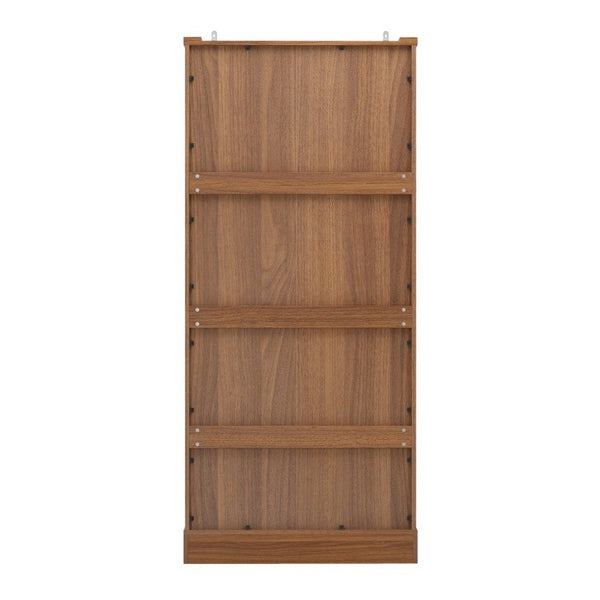 English Elm 70.8 Inch Walnut Finish Wine Cabinet with Pull Out Racks Glass Holder and Drawers N728S541180L