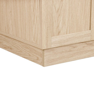 English Elm Viedo]59 Inch Freestanding Double Sink Vanity Wood Grain MDF with Soft Close Storage N729P000035N
