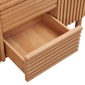 English Elm Video]47.2-Inch Bathroom Vanity SMC Resin Sink Rubberwood Legs Soft-Close Modern N729P000036N