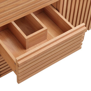English Elm Video]47.2-Inch Bathroom Vanity SMC Resin Sink Rubberwood Legs Soft-Close Modern N729P000036N