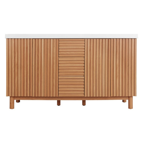 English Elm Viedo]59-Inch Freestanding Double Sink Vanity with Rubberwood Legs and Soft Close Doors Let Me Count: = 13, Then Space, = 12, = 6, = 4, = 6, = 4, = 10, = 4, and = 3, Wood 59 inches N729P000037N