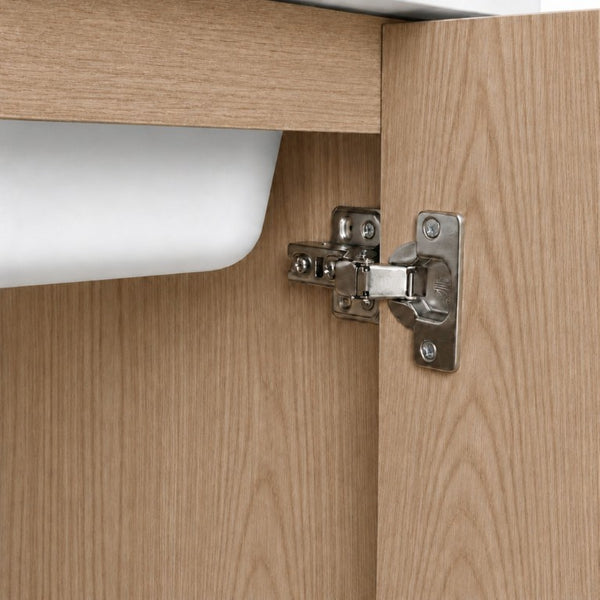 English Elm Viedo]59-Inch Freestanding Double Sink Vanity with Rubberwood Legs and Soft Close Doors Let Me Count: = 13, Then Space, = 12, = 6, = 4, = 6, = 4, = 10, = 4, and = 3, Natural 47.56 inches N729P000038N
