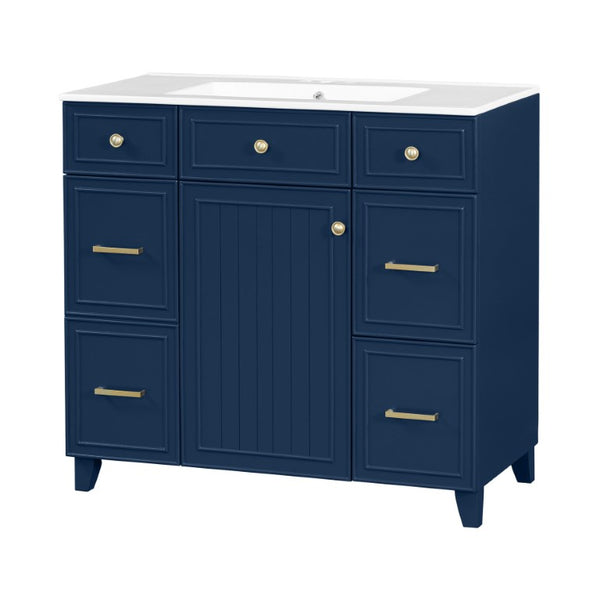 English Elm Viedo]59-Inch Freestanding Double Sink Vanity with Rubberwood Legs and Soft Close Doors Let Me Count: = 13, Then Space, = 12, = 6, = 4, = 6, = 4, = 10, = 4, and = 3, Blue 36 inches N729P000043C