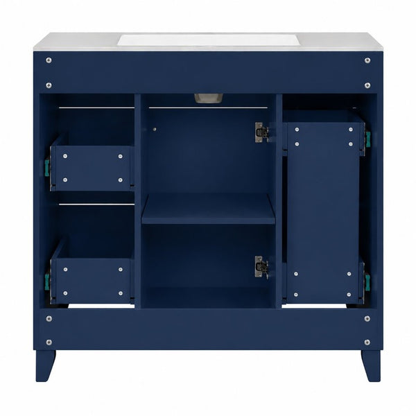 English Elm Viedo]59-Inch Freestanding Double Sink Vanity with Rubberwood Legs and Soft Close Doors Let Me Count: = 13, Then Space, = 12, = 6, = 4, = 6, = 4, = 10, = 4, and = 3, Blue 36 inches N729P000043C