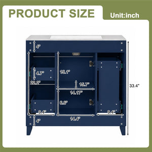 English Elm Viedo]59-Inch Freestanding Double Sink Vanity with Rubberwood Legs and Soft Close Doors Let Me Count: = 13, Then Space, = 12, = 6, = 4, = 6, = 4, = 10, = 4, and = 3, Blue 36 inches N729P000043C