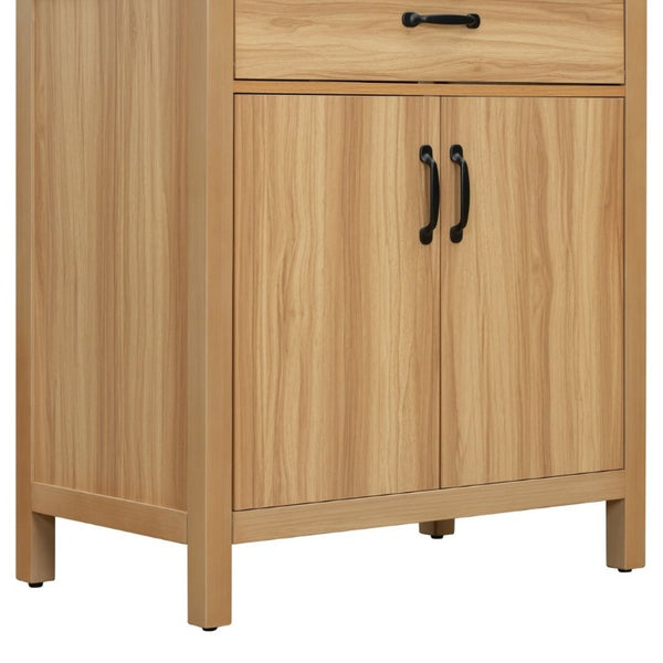 English Elm 30 Inch Acacia Wood Bathroom Vanity with Soft Close Doors Flip Drawer and Adjustable Shelf N729P338550N