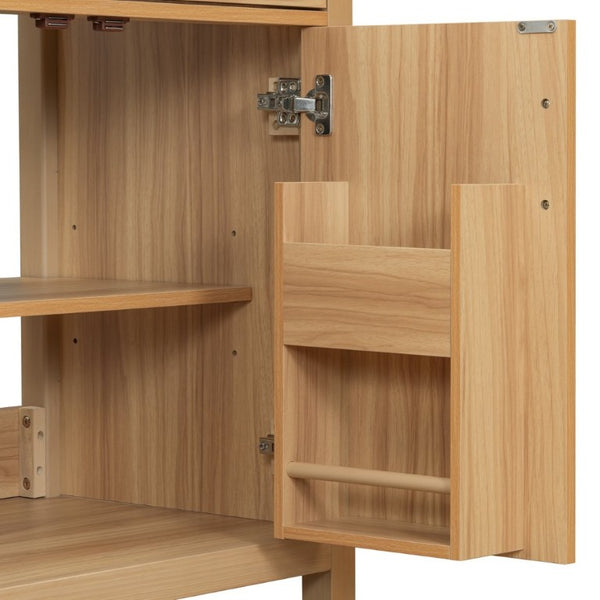 English Elm 30 Inch Acacia Wood Bathroom Vanity with Soft Close Doors Flip Drawer and Adjustable Shelf N729P338550N