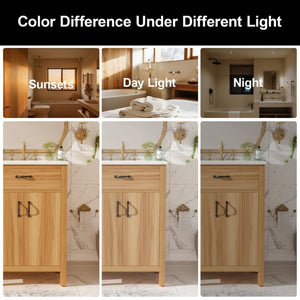 English Elm 24 Inch Freestanding Bathroom Vanity Solid Wood Frame Ceramic Sink Soft Close Storage N729P338553N