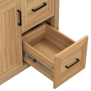English Elm 30 Inch Acacia Wood Bathroom Vanity with Ceramic Sink Soft Close Drawers Modern Style N729P338555N