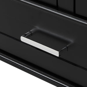 English Elm 30 Inch Freestanding Bathroom Vanity Solid Wood Frame Ceramic Sink Soft Close Storage Black N729P370363B