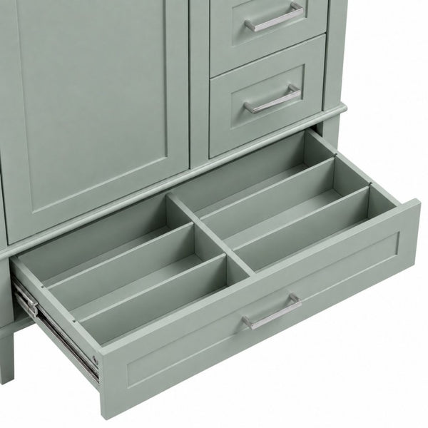 English Elm 30 Inch Bathroom Vanity with Undermount Sink Solid Wood Frame Soft Close Storage N729P370363F
