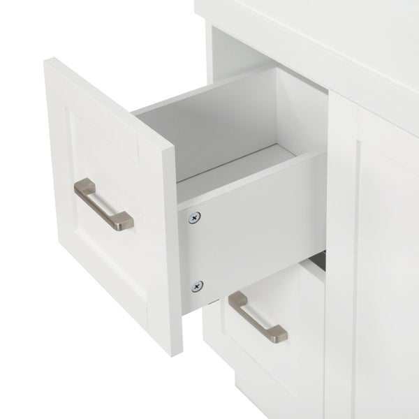 English Elm [video]30-inch Freestanding Bathroom Vanity White Mdf Soft Close Resin Sink Included N729P396834K