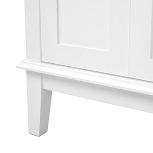 English Elm 30" Freestanding Bathroom Vanity Solid Wood Cabinet Ceramic Sink Soft Close Doors N729P427118K