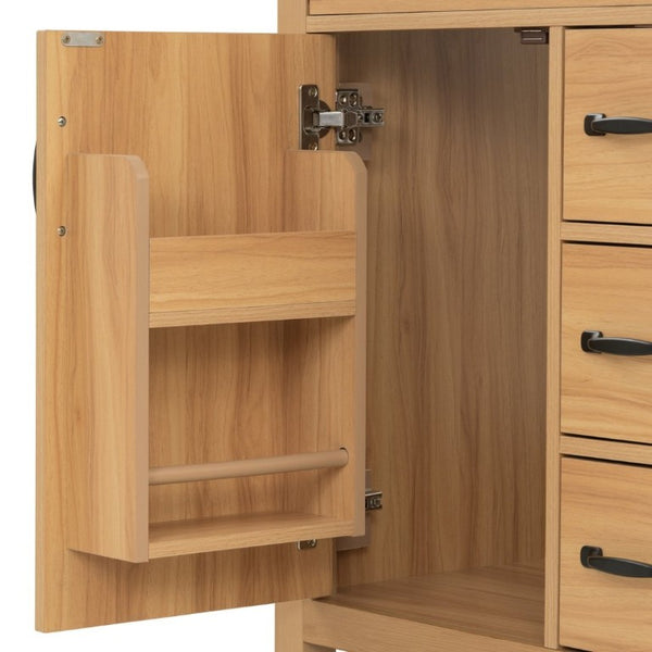 English Elm 24 Inch Freestanding Bathroom Vanity with Ceramic Sink Soft Close Storage Cabinet N729P488577N