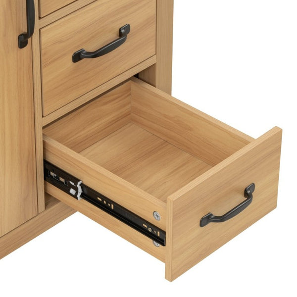 English Elm 30 Inch Modern Bathroom Vanity with Ceramic Sink Soft Close Drawers Matte Hardware N729P488578N