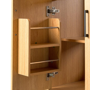 English Elm Viedo]24-Inch Bathroom Vanity Ceramic Sink Wood Grain Cabinet Soft-Close Storage N729P517639N