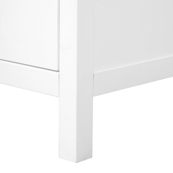 English Elm 36 Inch White MDF Bathroom Vanity with Ceramic Sink Soft Close Doors and Drawer N729P519589K
