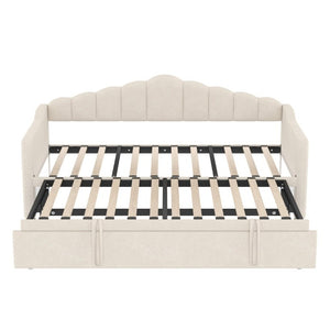 English Elm N733s285118a,box2 Upholstered Twin Daybed with Trundle Charging Port and Side Storage N733P285119A