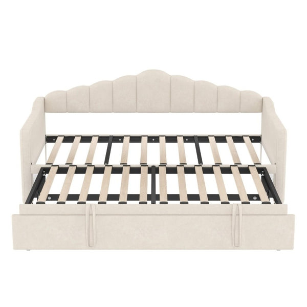 English Elm N733s285118a,box2 Upholstered Twin Daybed with Trundle Charging Port and Side Storage N733P285119A
