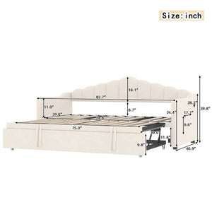 English Elm N733s285118a,box2 Upholstered Twin Daybed with Trundle Charging Port and Side Storage N733P285119A