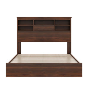 English Elm N733s307937w,box1-bed Queen Bedroom Set Wood Finish Charging Headboard and Storage N733P307937W