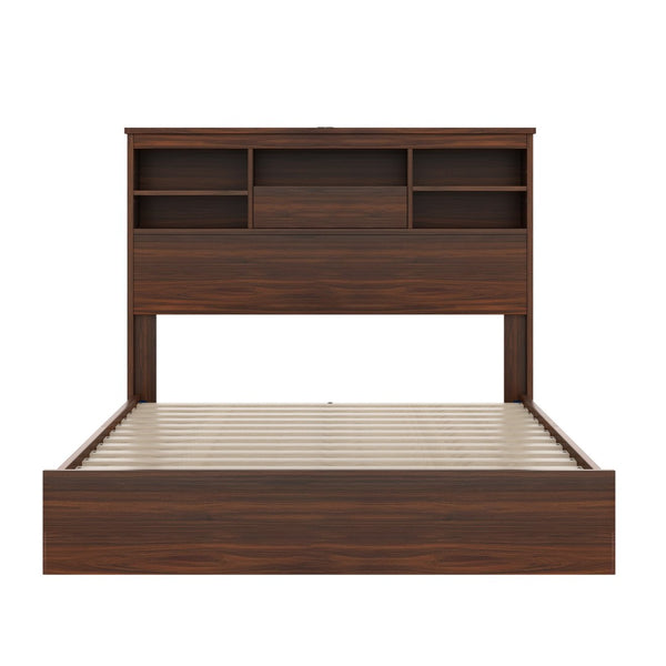 English Elm N733s307937w,box1-bed Queen Bedroom Set Wood Finish Charging Headboard and Storage N733P307937W