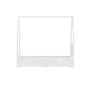 English Elm Twin Montessori Floor Bed Upholstered Platform with Wraparound Padded Rails Low Profile White Wood N733P430735K