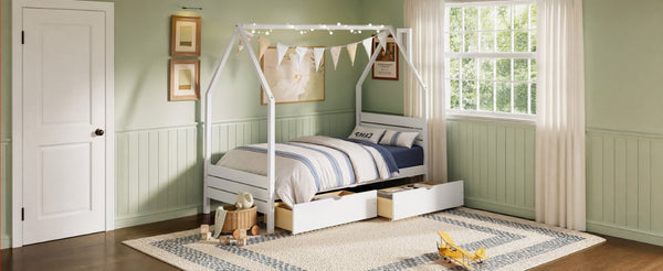 English Elm Twin Montessori Floor Bed Upholstered Platform with Wraparound Padded Rails Low Profile White Wood N733P430735K
