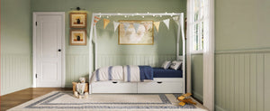 English Elm Twin Montessori Floor Bed Upholstered Platform with Wraparound Padded Rails Low Profile White Wood N733P430735K