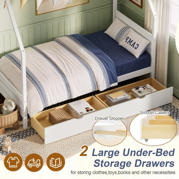 English Elm Twin Montessori Floor Bed Upholstered Platform with Wraparound Padded Rails Low Profile White Wood N733P430735K