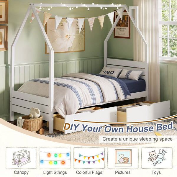 English Elm Twin Montessori Floor Bed Upholstered Platform with Wraparound Padded Rails Low Profile White Wood N733P430735K