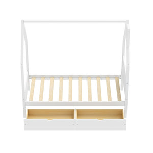 English Elm Twin Montessori Floor Bed Upholstered Platform with Wraparound Padded Rails Low Profile White Wood N733P430735K
