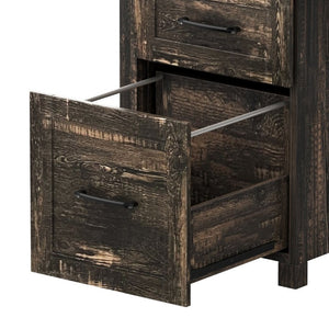 English Elm Farmhouse Executive Desk with Hutch Barn Doors Charging Station and File Storage Gray N733S459652E