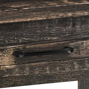 English Elm Farmhouse Executive Desk with Hutch Barn Doors Charging Station and File Storage Gray N733S459652E