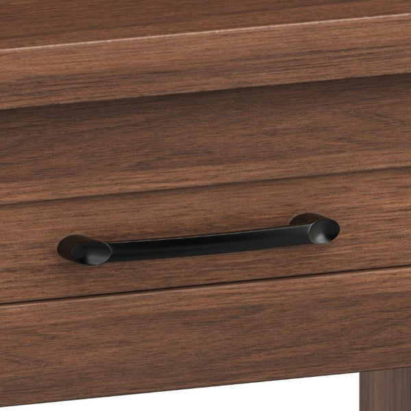 English Elm Farmhouse Executive Desk with Hutch Barn Doors Charging Station and File Storage Walnut N733S459652L