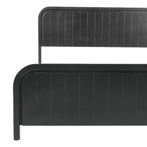 English Elm Full Pine Wood House Bed for Kids with 2 Storage Drawers and Peaked Roof Frame Black 84.4 L x 63 W x 40.7 H N733S460476B