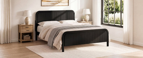 English Elm Full Pine Wood House Bed for Kids with 2 Storage Drawers and Peaked Roof Frame Black 84.4 L x 63 W x 40.7 H N733S460476B