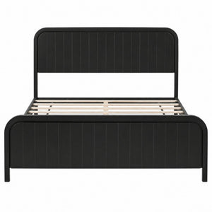 English Elm Full Pine Wood House Bed for Kids with 2 Storage Drawers and Peaked Roof Frame Black 84.4 L x 63 W x 40.7 H N733S460476B
