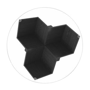 English Elm The Round Tempered Glass Coffee Table with Sculptural Art Deco Base and Open Shelving Black N735P350383B