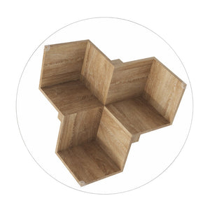 English Elm The Round Tempered Glass Coffee Table with Sculptural Art Deco Base and Open Shelving Natural N735P350383N