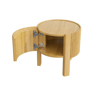 English Elm Living Room Nesting Table Set Solid Rubber Wood Soft Close Storage Natural Finish N735P369883N