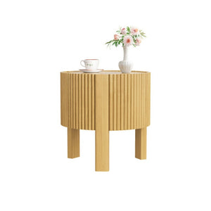 English Elm Living Room Nesting Table Set Solid Rubber Wood Soft Close Storage Natural Finish N735P369883N