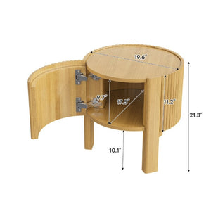 English Elm Living Room Nesting Table Set Solid Rubber Wood Soft Close Storage Natural Finish N735P369883N