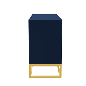 English Elm Modern Six Drawer Chest with Gold Legs and Handles Glam Bedroom Storage Cabinet N735P493009L