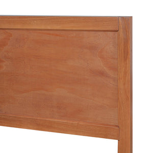 English Elm King Solid Wood Platform Bed with Panel Headboard and Turned Legs for Farmhouse Rooms Brown N736K125859D