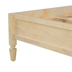 English Elm King Solid Wood Platform Bed with Panel Headboard and Turned Legs for Farmhouse Rooms Natural N736K125859N