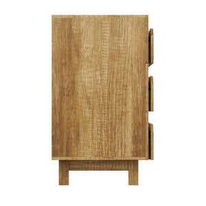 English Elm 60 Inch Six Drawer Dresser with Wave Front Design for Bedroom or Living Room Brown N739C000003N