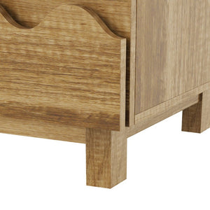 English Elm 60 Inch Six Drawer Dresser with Wave Front Design for Bedroom or Living Room Brown N739C000003N