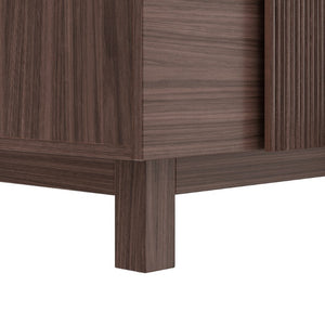 English Elm 6 Drawer Fluted Wood Dresser with Elevated Legs Mid-Century Storage for Bedroom or Hallway Dark Brown N739C000004D
