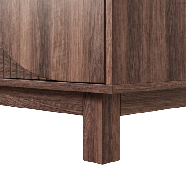 English Elm Modern Fluted Six Drawer Dresser Engineered Wood Storage Chest for Bedroom or Entryway Walnut Brown N739C000005D